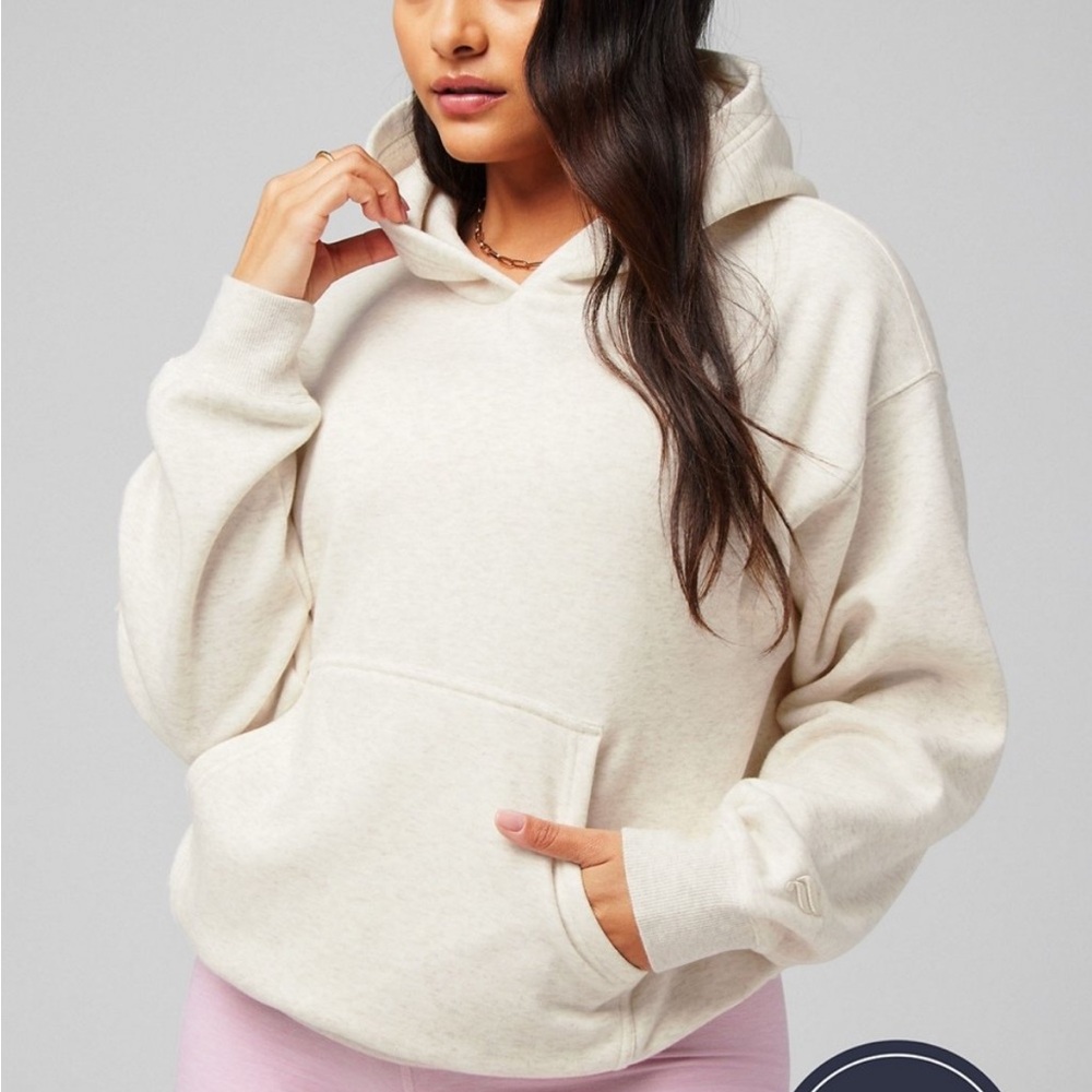 Fabletics Cozy Fleece Cream Hoodie